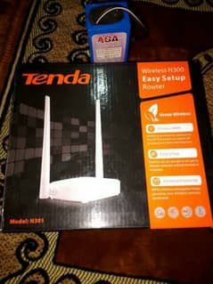 new wifi wireless router tenda n300 with new power bank