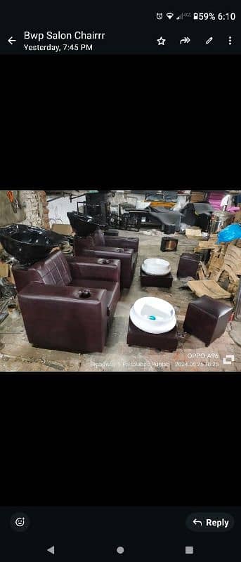 salon chairs hair wash unit mani pedi cure facial bed troylle etc 16