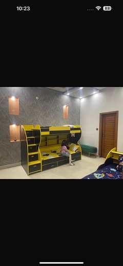 Bunk bed n car bed for kids