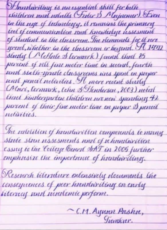 Handwriting assignment work 1