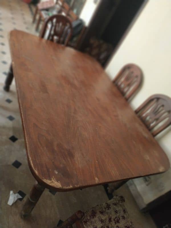 Wood Dining table with 6 chairs 1