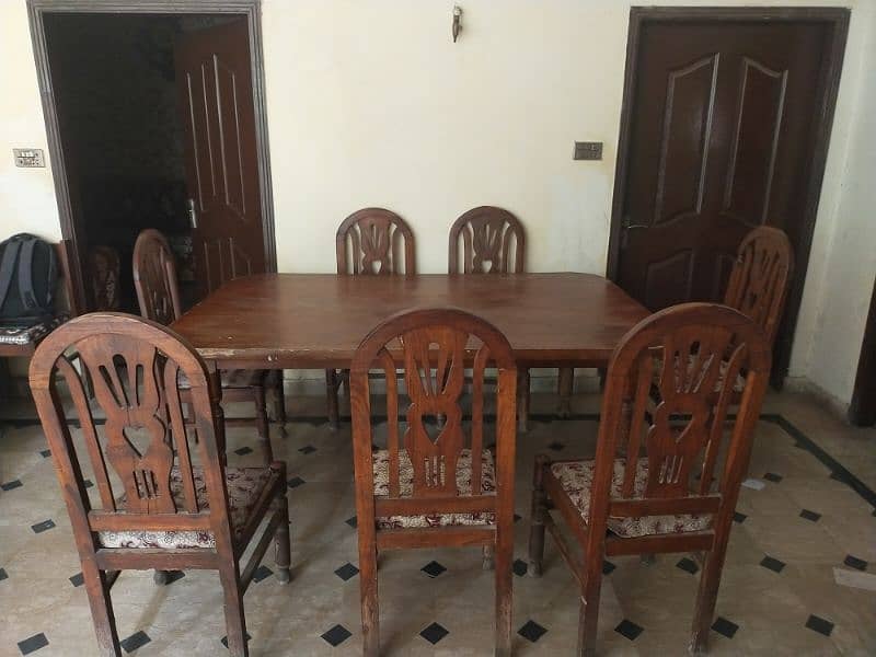 Wood Dining table with 6 chairs 2