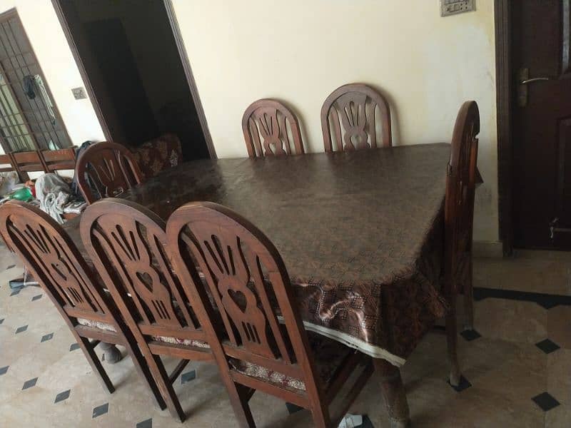 Wood Dining table with 6 chairs 4