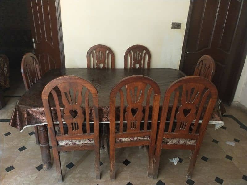 Wood Dining table with 6 chairs 6