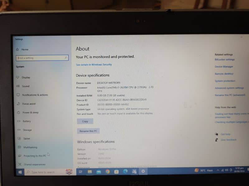 Dell Core i5 , 8 gb Ram and 250 gb rom 0