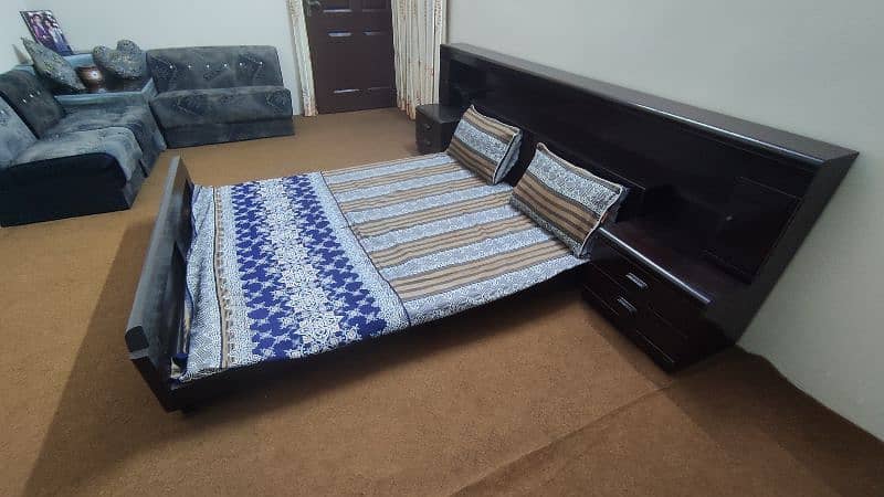 Quality Bed For sale with attached side tables 1