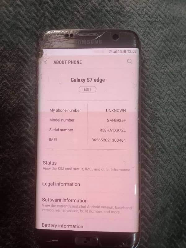 Samsung Galaxy S7 edge Ram 4 Rom 32 2