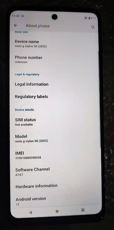 motorola g stylus 2022(5g). . 4/128GB NON PTA 3