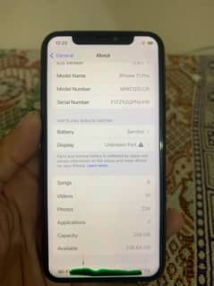 11pro 256 gb face id n true tone active green dot in lcd