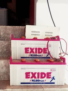 1 UPS 24v 1000wats & 2 Exide 180plus batteries