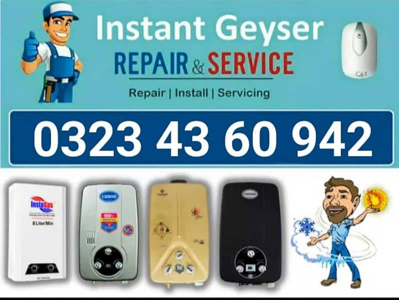 Instant Geyser Repair At Your Door All Over Lahore 0323-4360942 0