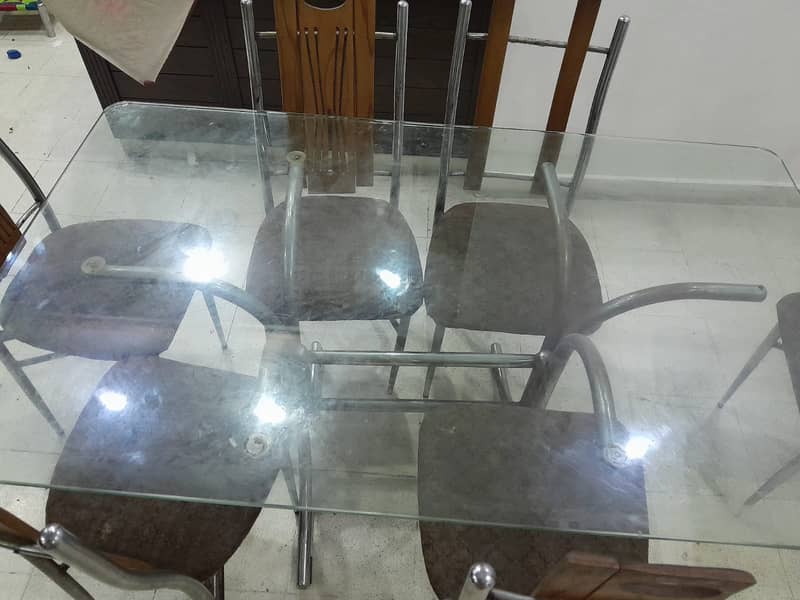 Dining Table with 6 seater chairs for sale urgent. 2