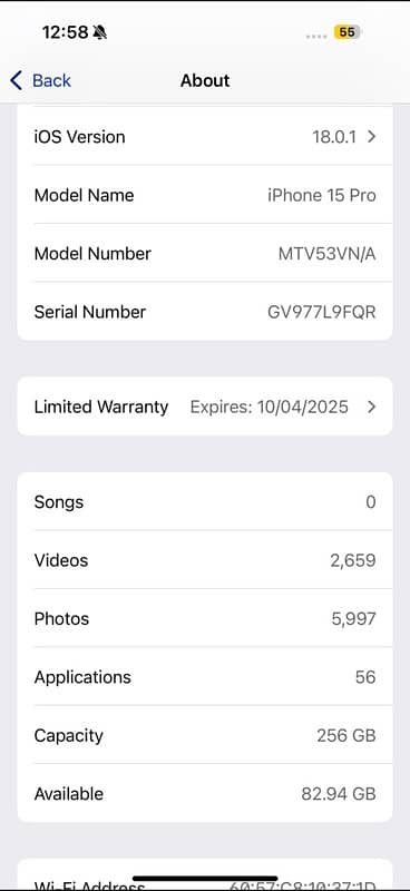 I phone 15 Pro Pta approved 256 GB in warranty 5