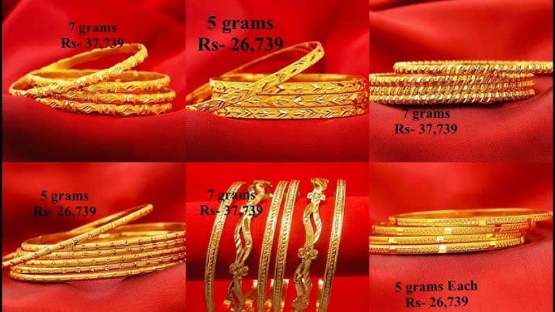 4 gold bangles for sale 22.5 net weight 21 carat 0