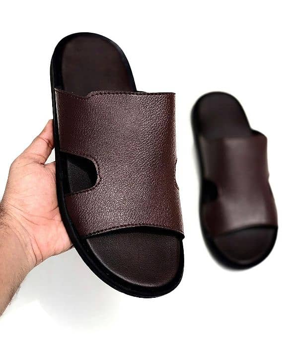 new stylish Leather  Design Slippers For Men Outdoor 1