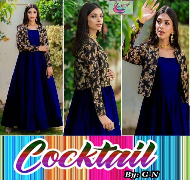 Elegant shamoz silk maxi& Jacket set _2 PCs women stiched collection 0