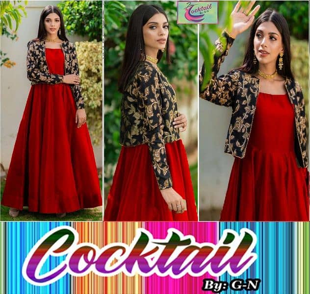 Elegant shamoz silk maxi& Jacket set _2 PCs women stiched collection 2