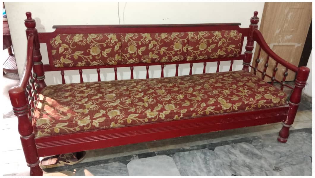 One piece wooden 3 seater sofa 0