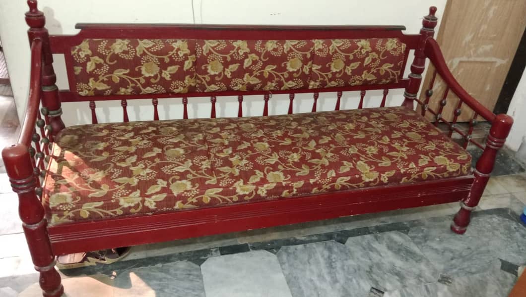 One piece wooden 3 seater sofa 1