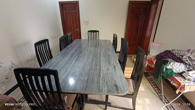 Dining table / 8 seater Dining table/ 8 Wooden chairs/ Table 1