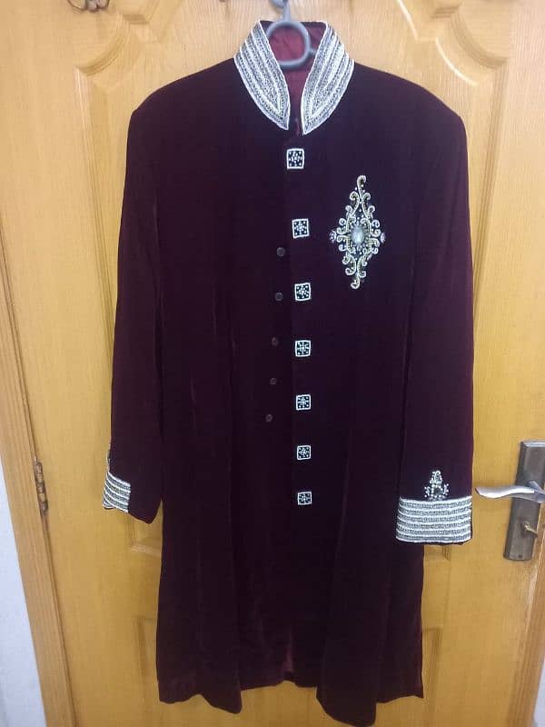 2 sherwani black and mehroon in emaculate condition 0