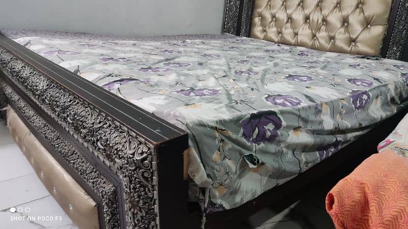 Bed With 8 inch Spring mattress and side tables 2