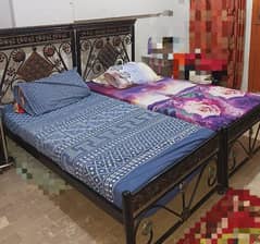 two single iron bed good condition without mattress