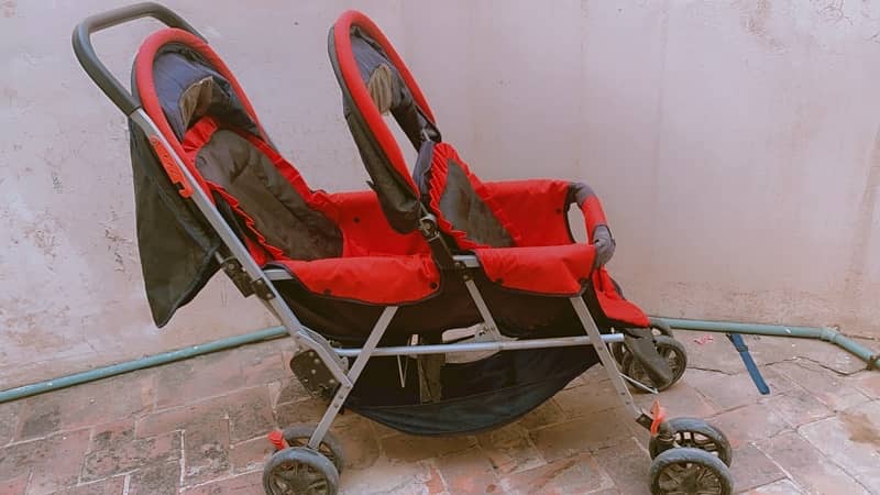 double baby pram 3