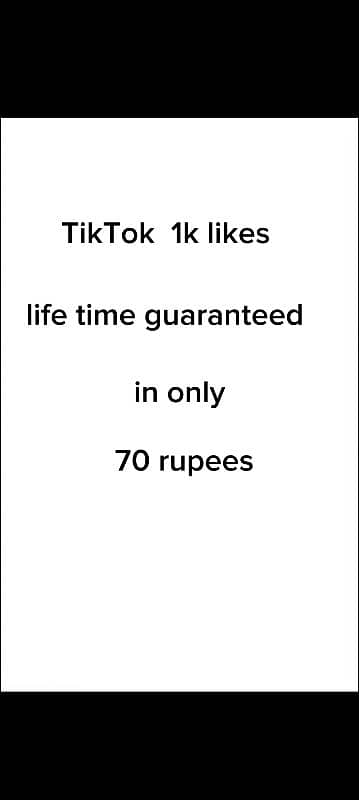 TikTok likes in 70 rupees life time guaranteed 0