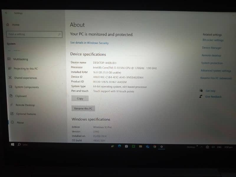 Hp elite book 840 g5 (i5 8th gen v pro) 7