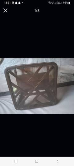 set of 3 Wood n Glass Table for sale