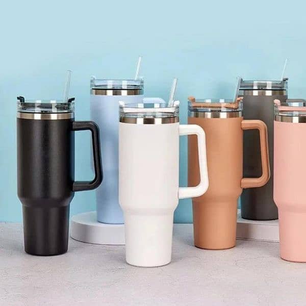 1200 ml Tumbler with Handle Straw 0