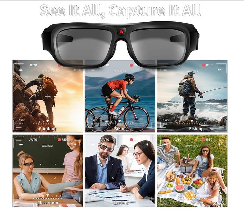 4K HD Glasses Camera Video Recording Cycling Outdoor Sports Driving 5