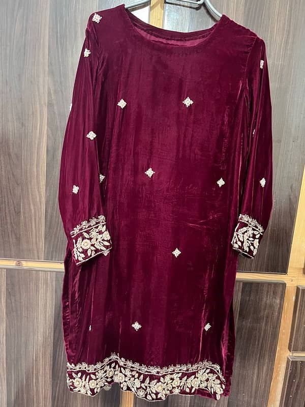 Red velvet dress/suit for wedding/Party 0