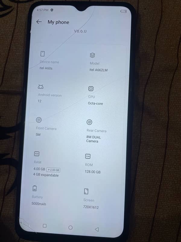 itel A60s 4+4gb 128gb 6