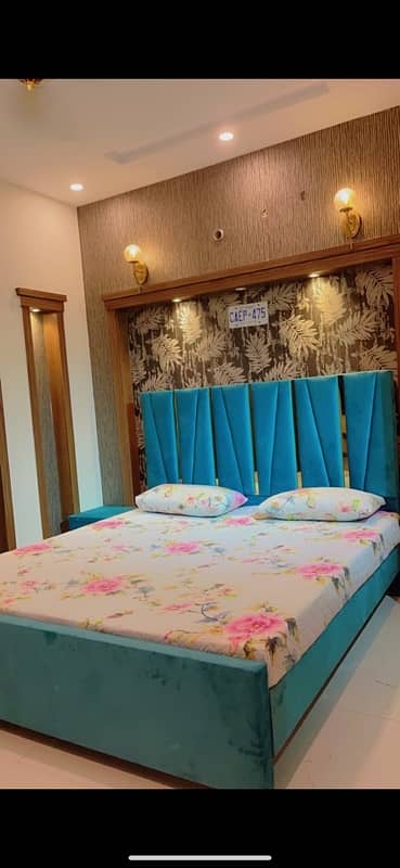 sea green color bed and side tables for sale 1