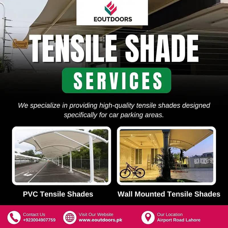 Canopy Sheds | Tensile PVC Shades | Car Parking Structure | Pole Shade 0