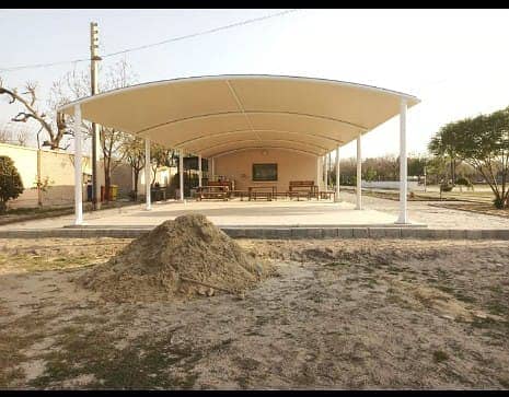 Canopy Sheds | Tensile PVC Shades | Car Parking Structure | Pole Shade 1