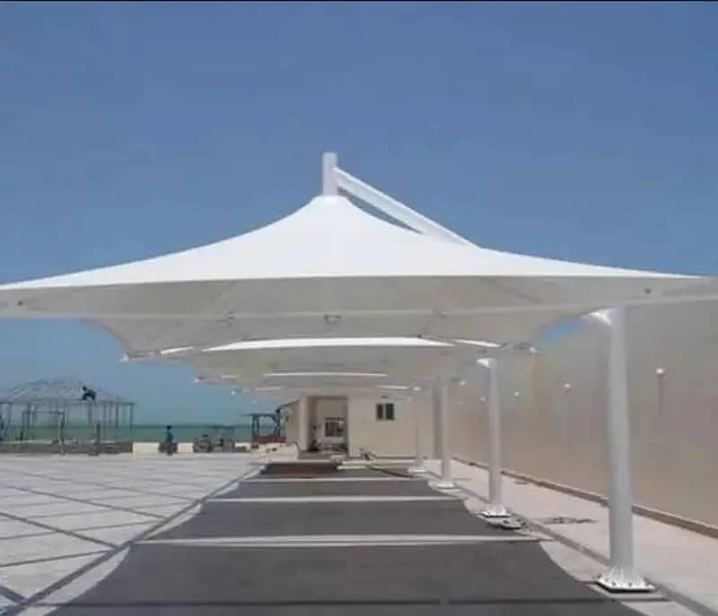 Canopy Sheds | Tensile PVC Shades | Car Parking Structure | Pole Shade 8