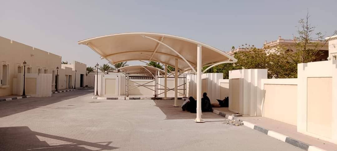 Canopy Sheds | Tensile PVC Shades | Car Parking Structure | Pole Shade 13