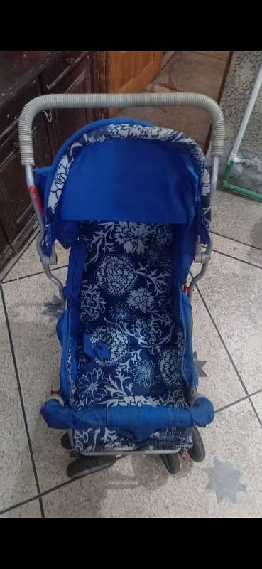 blue colour baby pram 2