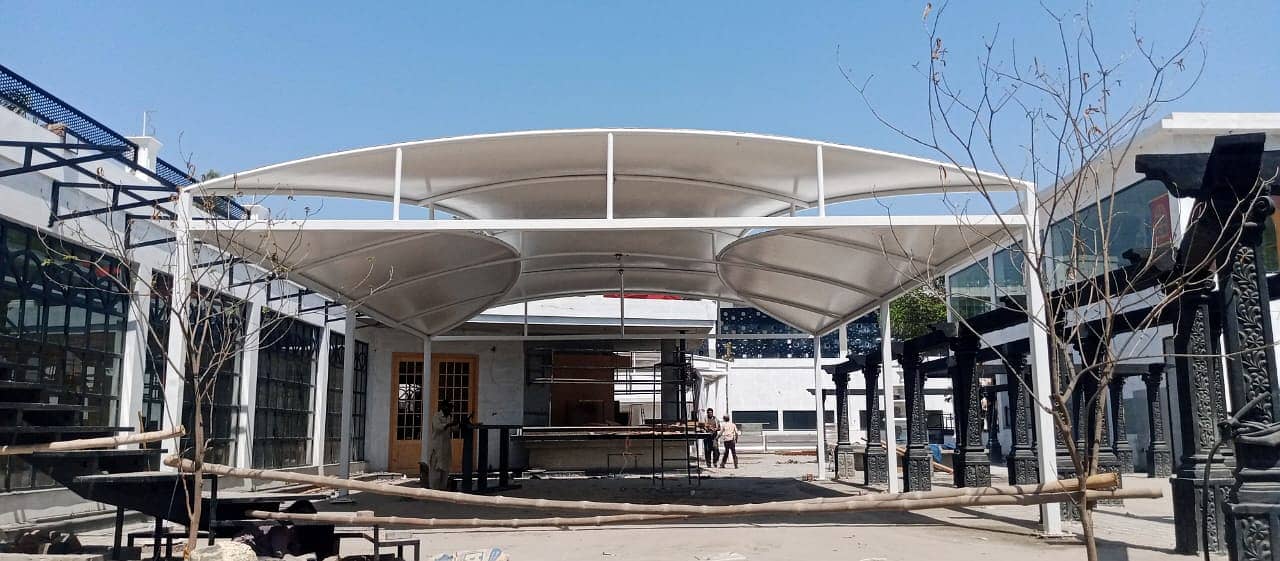 Canopy Sheds | Tensile PVC Shades | Car Parking Structure | Pole Shade 12