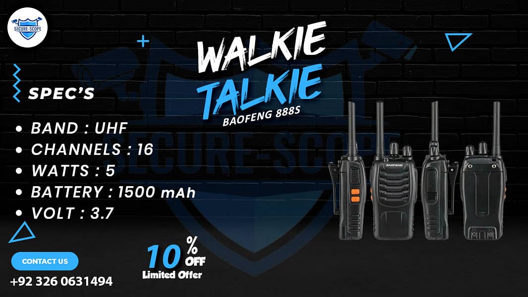 WALKIE TALKIE | Wireless Set | Hiking items | Adventure Gear | BF 888 0