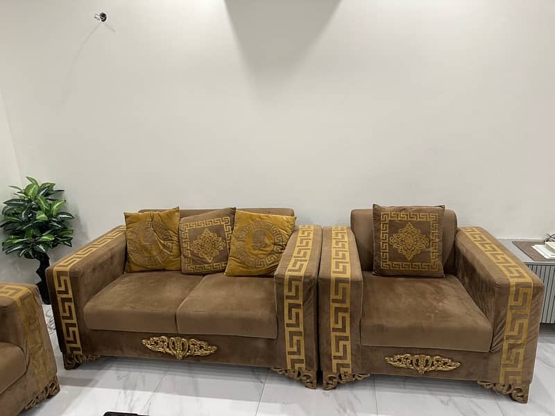 6 seater sofa set / Living room sofa with center table -Versace Design 2