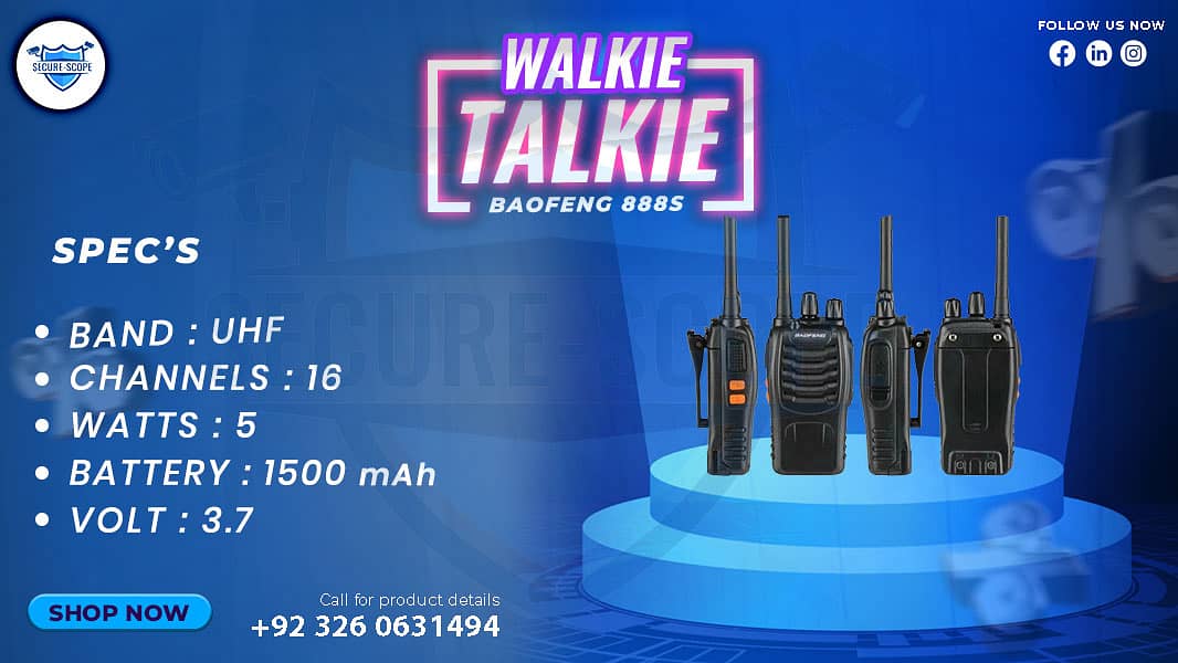 WALKIE TALKIE | Wireless Set | Hiking items | Adventure Gear | BF 888 0