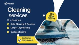 Sofa, carpet dry cleaning, Sofa poshish, Curtains cleaning