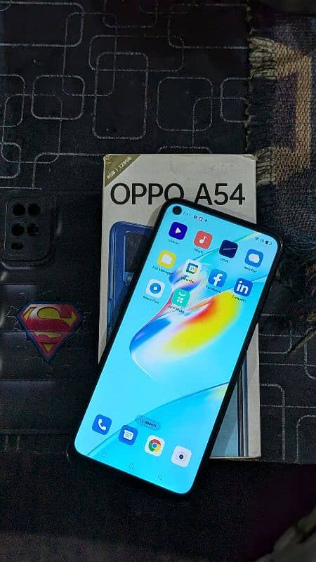 Oppo A54 128gb version with box charger Home used 1