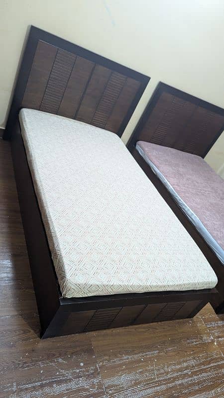 Two Single Bed - Red Oakwood - Chocolate Colored Polish 12