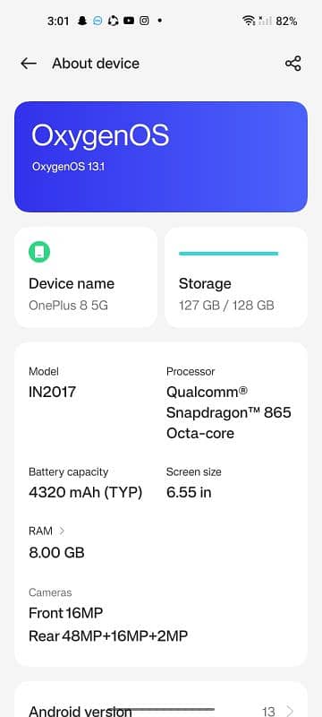 One plus 8 5G 7