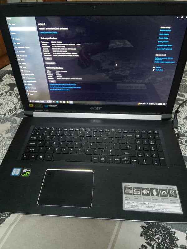 Acer i7 8th generation 32gb ram DDR4 512ssd graphics card Nvidia 6gb 3